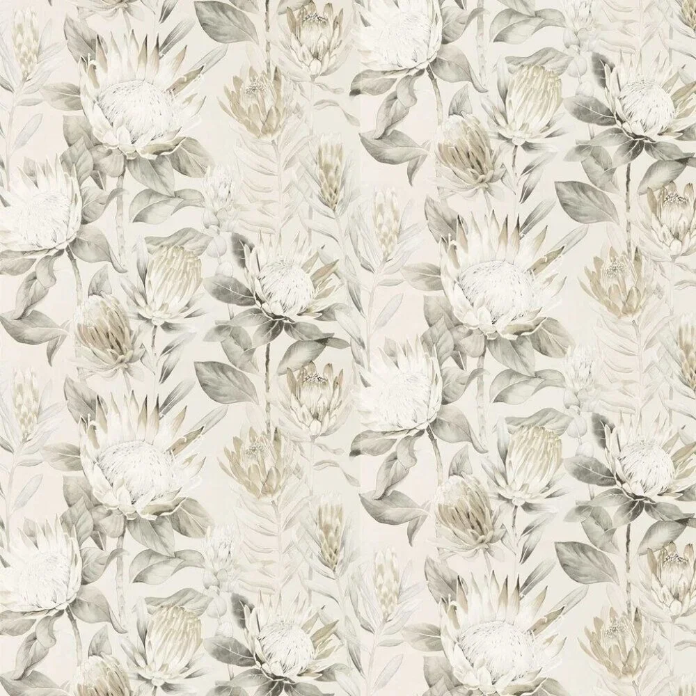 NEW Sanderson King Protea Wallpaper Linen Mica Floral Botanical Luxury Neutral